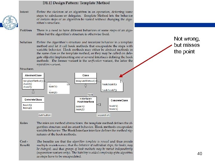 Not wrong, but misses the point Henrik Bærbak Christensen 40 