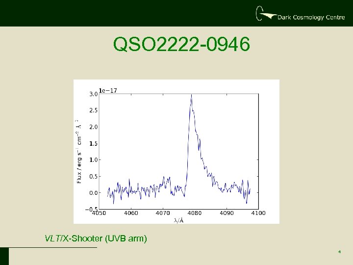 QSO 2222 -0946 VLT/X-Shooter (UVB arm) 4 