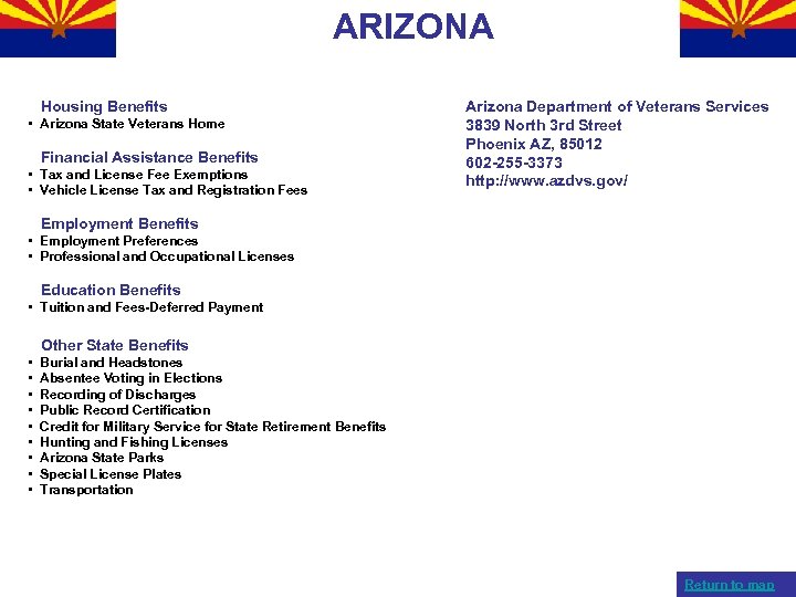 ARIZONA Housing Benefits • Arizona State Veterans Home Financial Assistance Benefits • Tax and