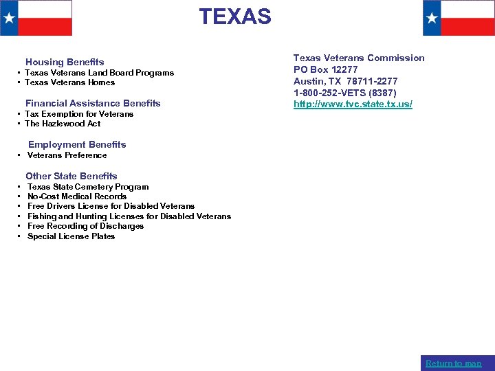 TEXAS Housing Benefits • Texas Veterans Land Board Programs • Texas Veterans Homes Financial