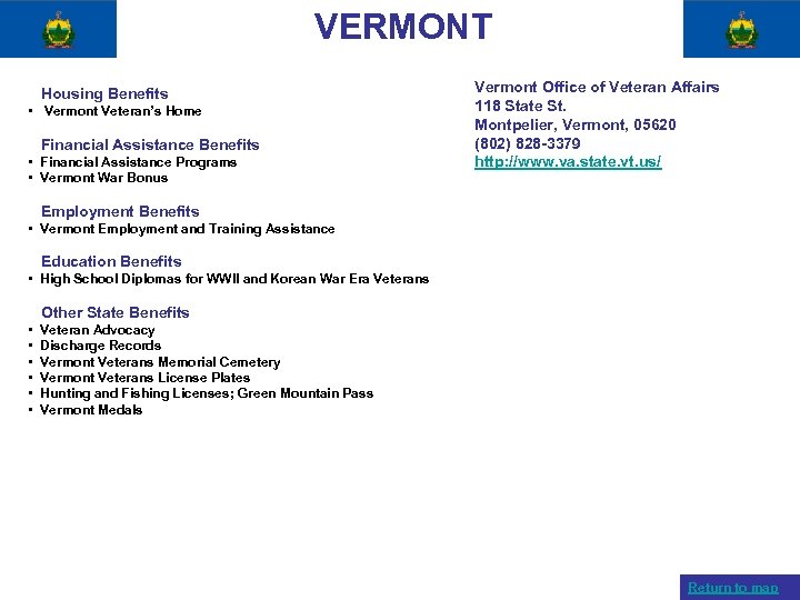 VERMONT Housing Benefits • Vermont Veteran’s Home Financial Assistance Benefits • Financial Assistance Programs