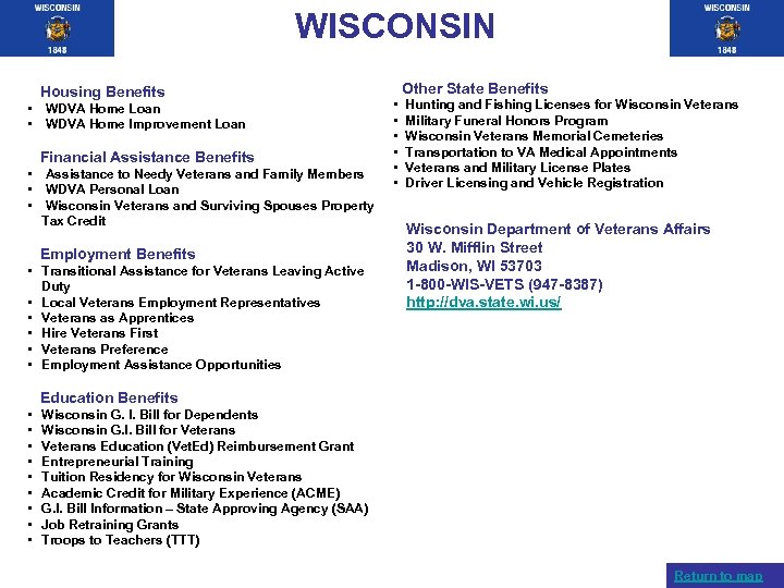 WISCONSIN Housing Benefits • WDVA Home Loan • WDVA Home Improvement Loan Financial Assistance