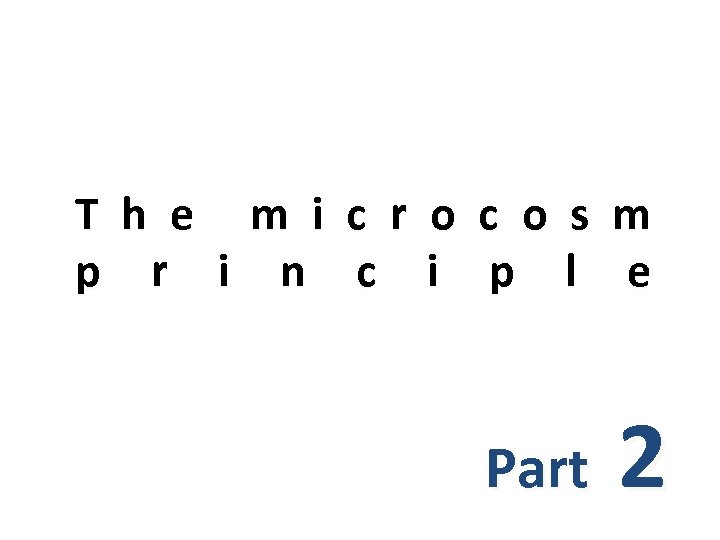 T h e m i c r o c o s m p r