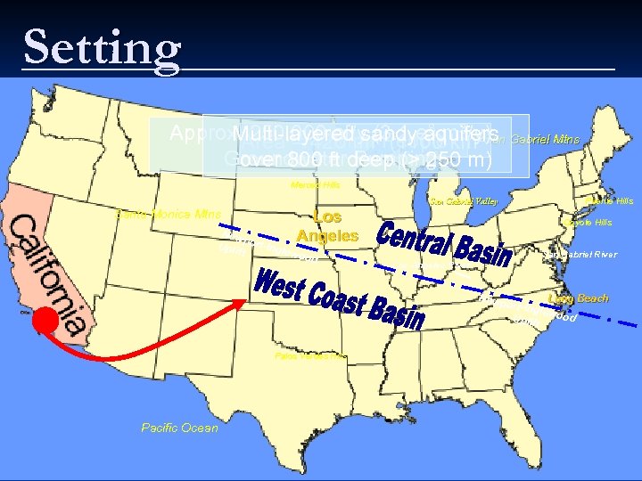 Setting Approx. Area = 420 mi(3. 1 eaquifers Gabriel Mtns 250, 000 af/y 2