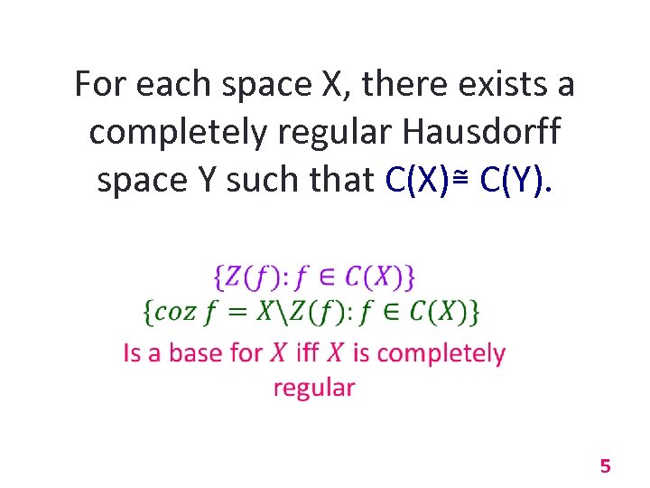 For each space X, there exists a completely regular Hausdorff space Y such that