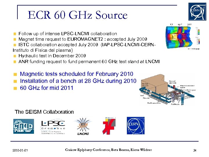ECR 60 GHz Source Follow up of intense LPSC-LNCMI collaboration Magnet time request to