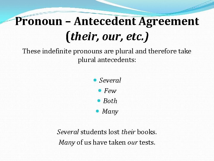 Pronouns Antecedents Subject Object Possessive Reflexive