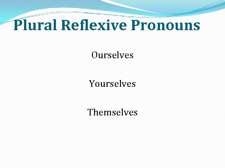 Plural Reflexive Pronouns Ourselves Yourselves Themselves 