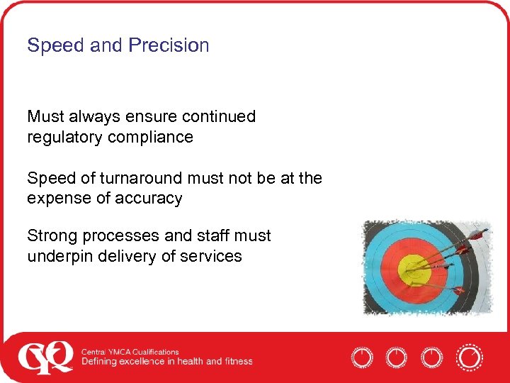 Speed and Precision Must always ensure continued regulatory compliance Speed of turnaround must not