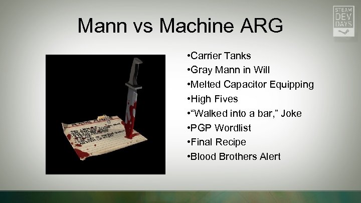 Mann vs Machine ARG • Carrier Tanks • Gray Mann in Will • Melted