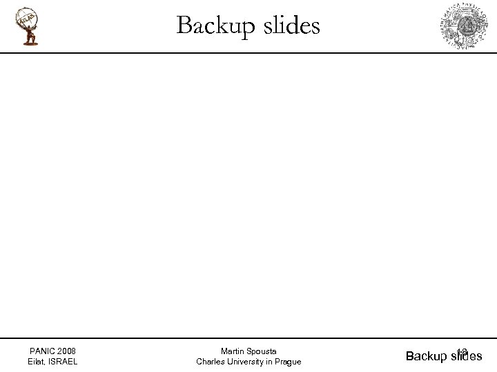 Backup slides PANIC 2008 Eilat, ISRAEL Martin Spousta Charles University in Prague 18 Backup