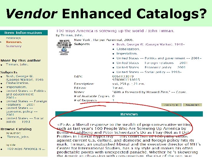 Vendor Enhanced Catalogs? 