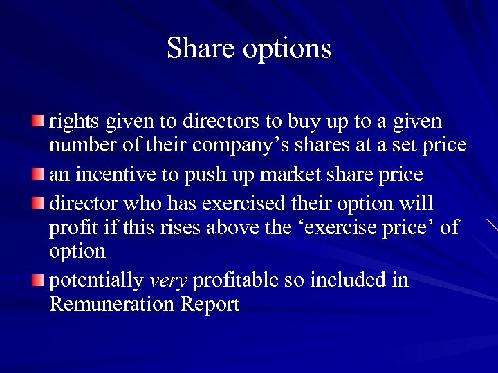 Share options rights given to directors to buy up to a given number of