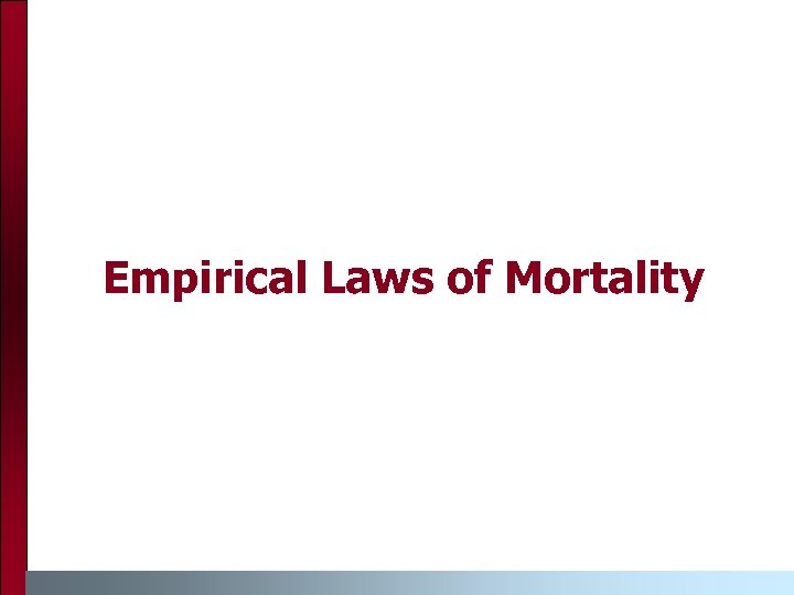 Empirical Laws of Mortality 