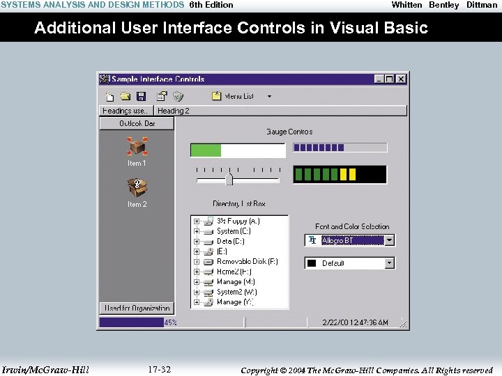 SYSTEMS ANALYSIS AND DESIGN METHODS 6 th Edition Whitten Bentley Dittman Additional User Interface