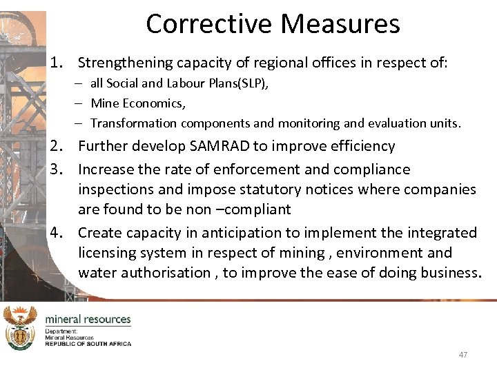 Corrective Measures 1. Strengthening capacity of regional offices in respect of: – all Social