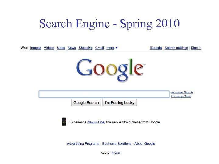 Search Engine - Spring 2010 