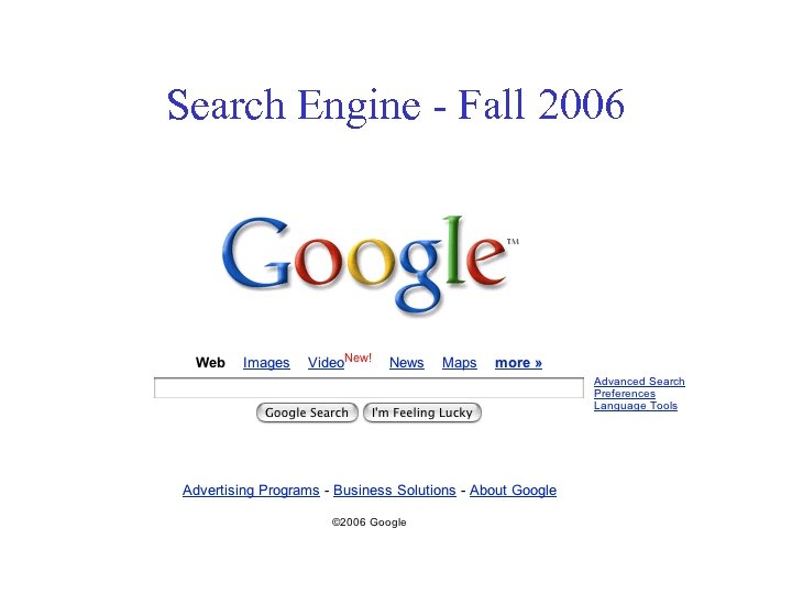 Search Engine - Fall 2006 