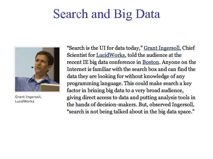 Search and Big Data 