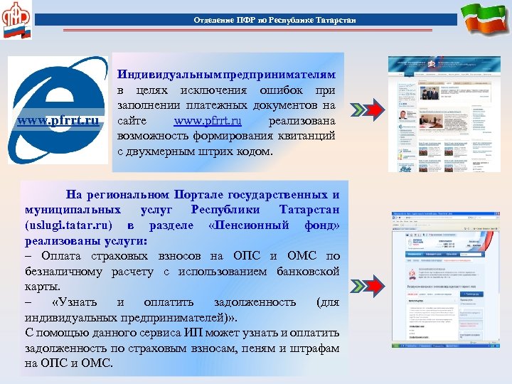 Отделение ПФР по Республике Татарстан www. pfrrt. ru Индивидуальным предпринимателям в целях исключения ошибок
