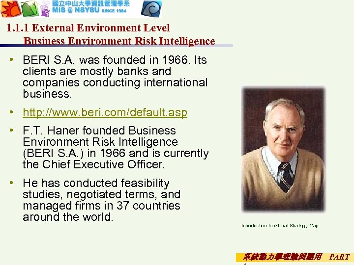 1. 1. 1 External Environment Level Business Environment Risk Intelligence • BERI S. A.