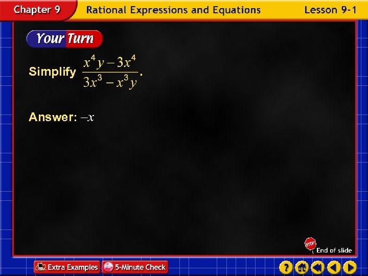 Simplify Answer: –x 