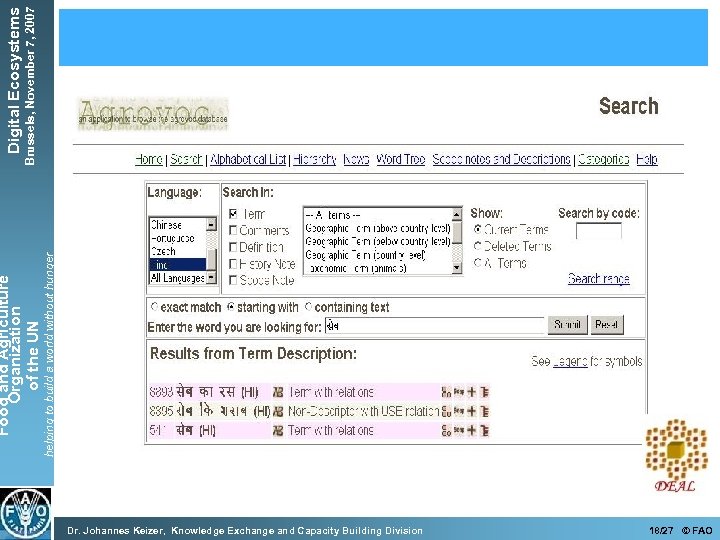 helping to build a world without hunger Food and Agriculture Organization of the UN