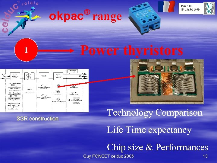 ® okpac range 1 SSR construction ISO 9001 N° 1993/1106 b Power thyristors Technology
