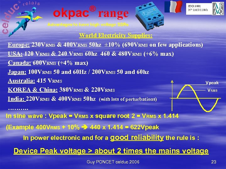 ® okpac range ISO 9001 N° 1993/1106 b Advantages to have high voltage SSRs
