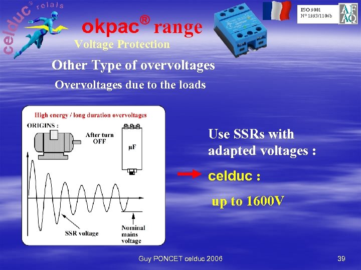 ISO 9001 N° 1993/1106 b ® okpac range Voltage Protection Other Type of overvoltages