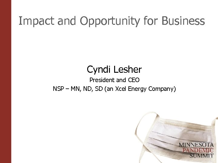 Impact and Opportunity for Business Cyndi Lesher President and CEO NSP – MN, ND,