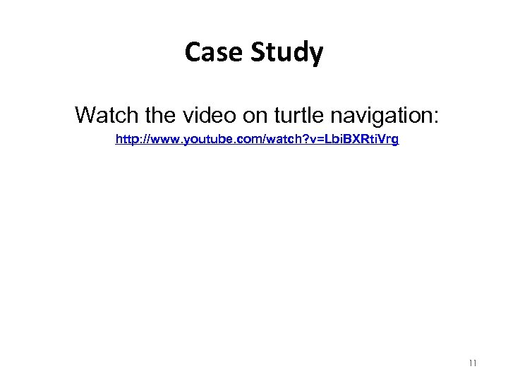 Case Study Watch the video on turtle navigation: http: //www. youtube. com/watch? v=Lbi. BXRti.