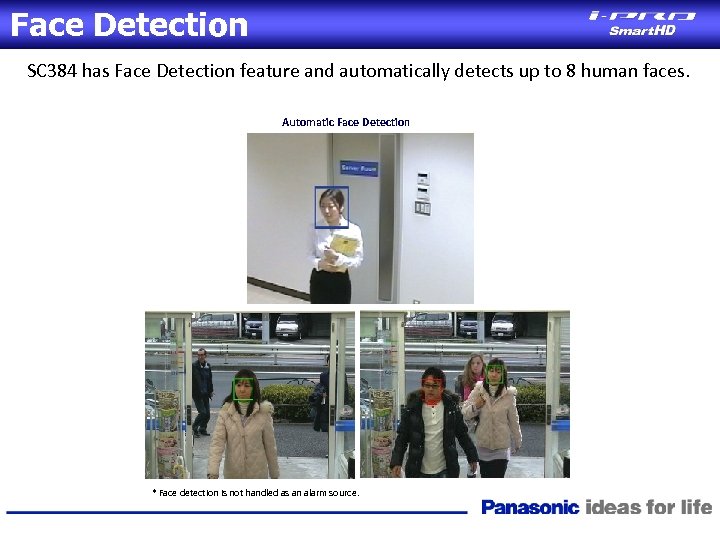 Face Detection SC 384 has Face Detection feature and automatically detects up to 8