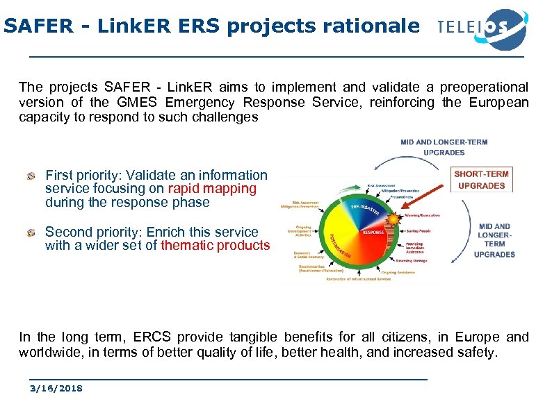 SAFER - Link. ER ERS projects rationale The projects SAFER - Link. ER aims