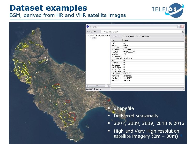 Dataset examples BSM, derived from HR and VHR satellite images 3/16/2018 § § Shapefile