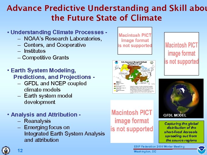 Advance Predictive Understanding and Skill abou the Future State of Climate • Understanding Climate
