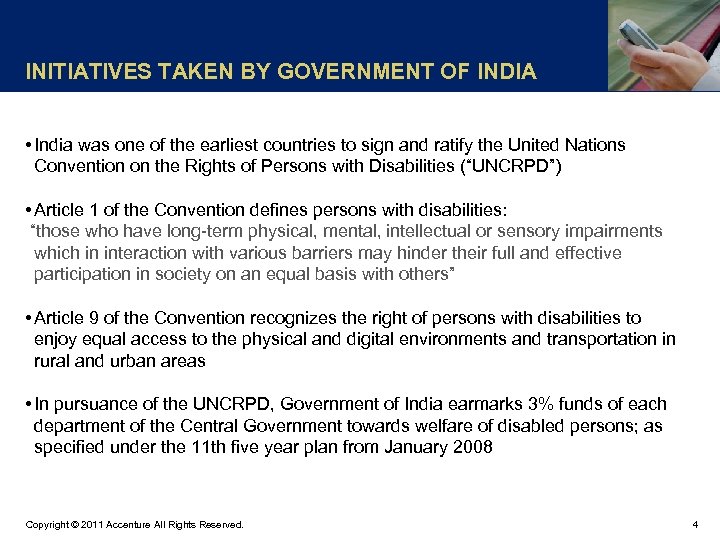 INITIATIVES TAKEN BY GOVERNMENT OF INDIA • India was one of the earliest countries