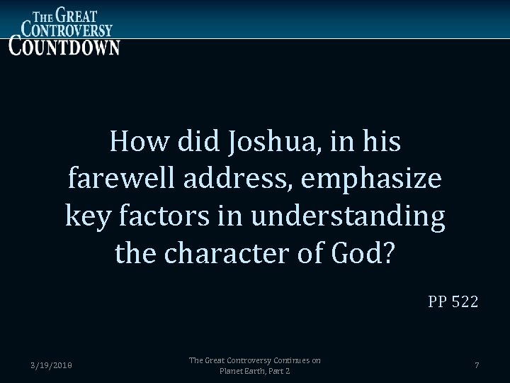How did Joshua, in his farewell address, emphasize key factors in understanding the character