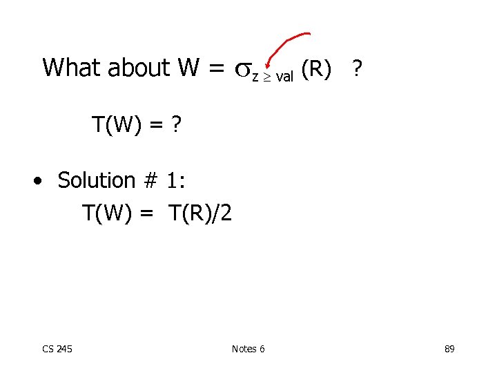  z val (R) What about W = ? T(W) = ? • Solution