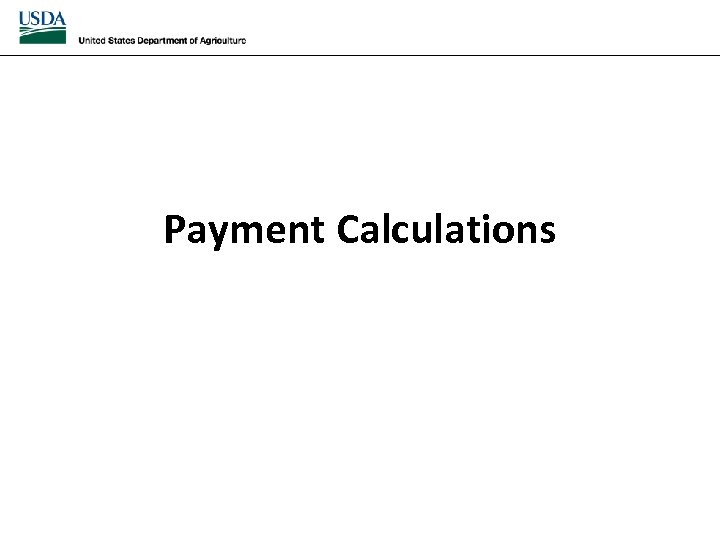 Payment Calculations 