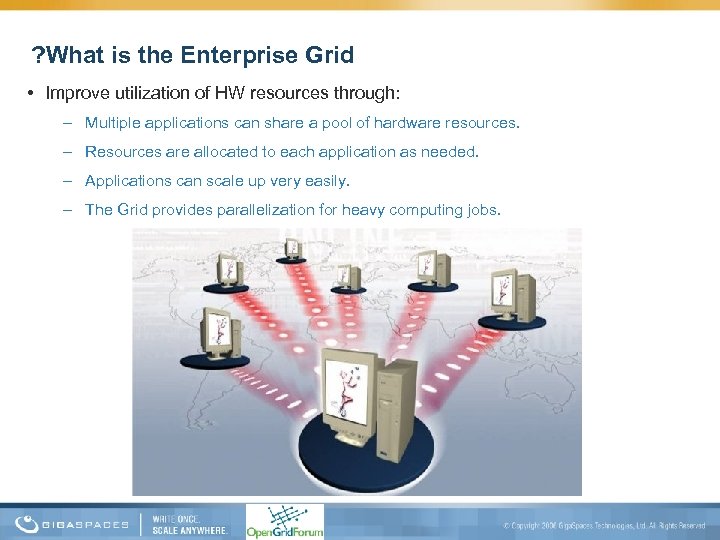 ? What is the Enterprise Grid • Improve utilization of HW resources through: –