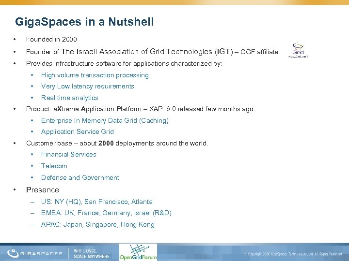 Giga. Spaces in a Nutshell • Founded in 2000 • Founder of The Israeli