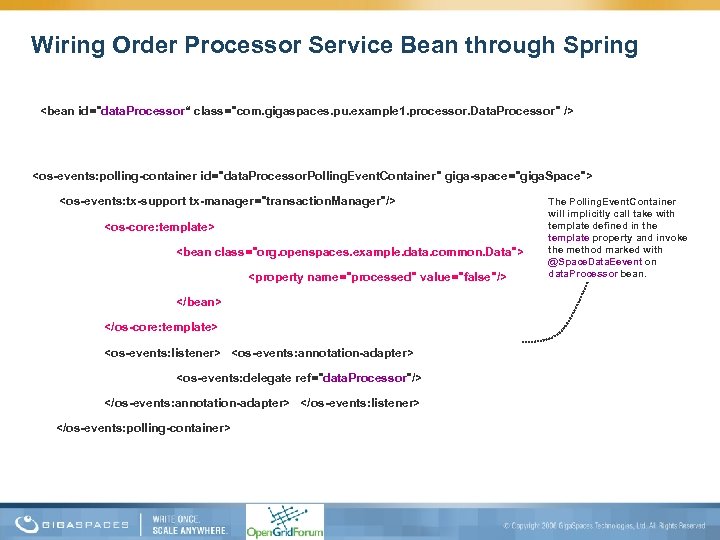 Wiring Order Processor Service Bean through Spring <bean id=