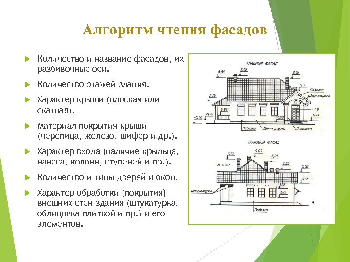 Порядок чтения строительных чертежей