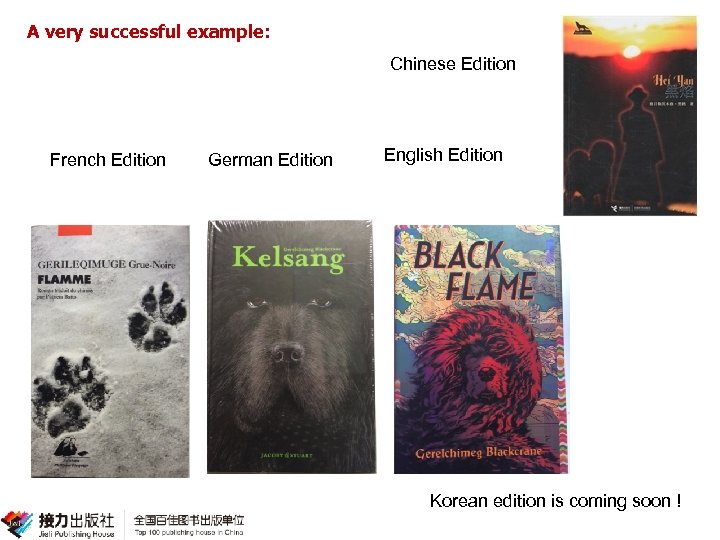 A very successful example: Chinese Edition French Edition German Edition English Edition Korean edition
