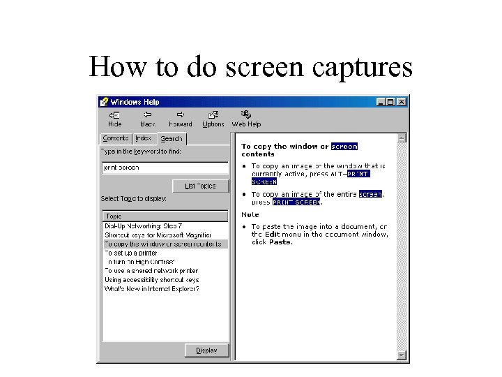 How to do screen captures 