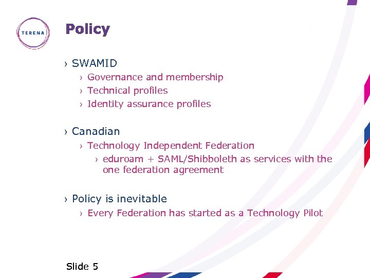 Policy › SWAMID › Governance and membership › Technical profiles › Identity assurance profiles