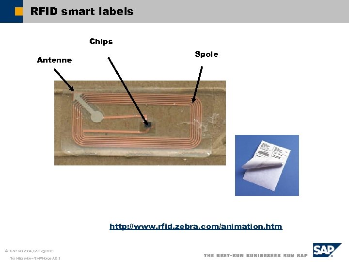 RFID smart labels Chips Antenne Spole http: //www. rfid. zebra. com/animation. htm ã SAP