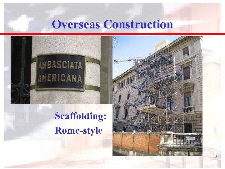 Overseas Construction Scaffolding: Rome-style 13 