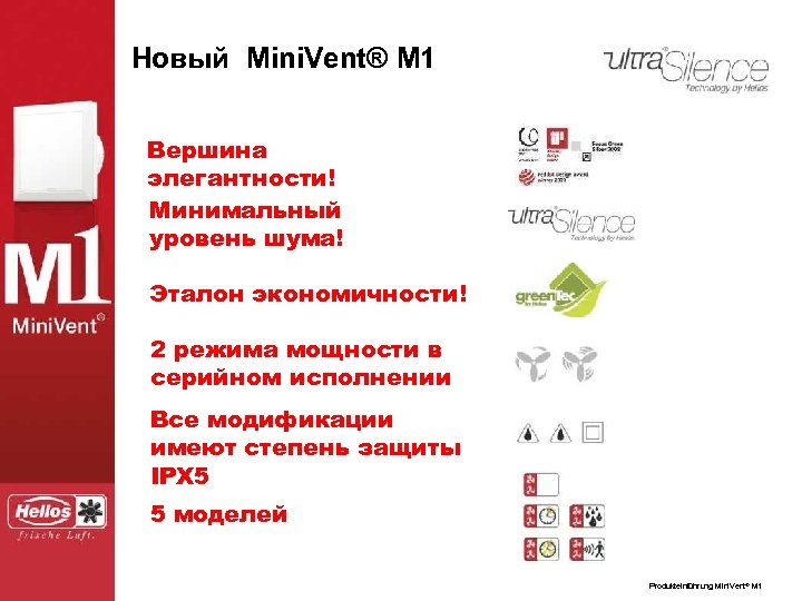 Новый Mini. Vent® ® M 1 Der neue Mini. Vent. M 1 Вершина элегантности!